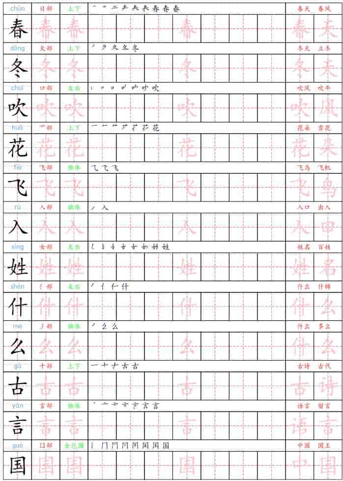 一年级下语文生字练字贴金榜学科-专注整理分享幼、小、初、高学科教资，一站式解决孩子学习资料难题，帮助孩子全方位提升成绩。金榜学科