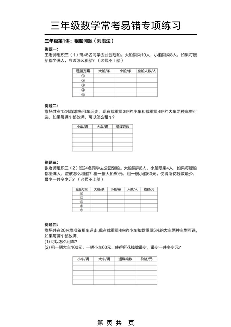 三年级下数学常考易错题专项练习金榜学科-专注整理分享幼、小、初、高学科教资，一站式解决孩子学习资料难题，帮助孩子全方位提升成绩。金榜学科