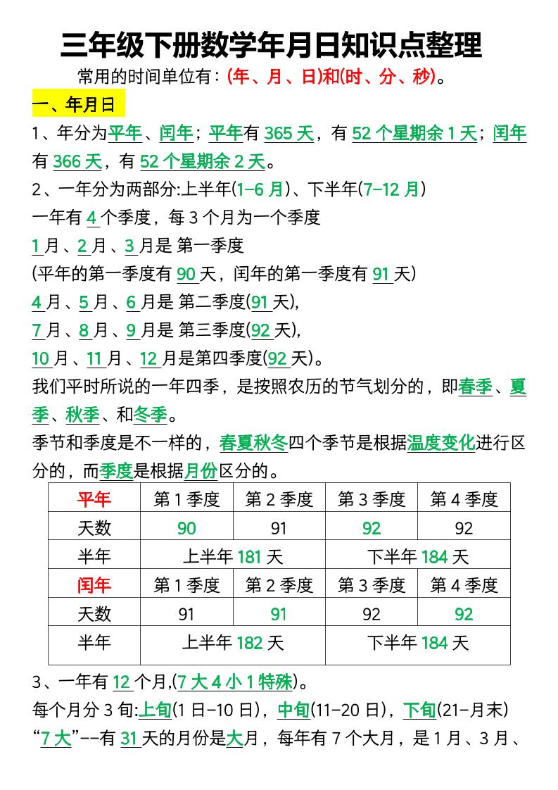 三下数学年月日知识点整理金榜学科-专注整理分享幼、小、初、高学科教资，一站式解决孩子学习资料难题，帮助孩子全方位提升成绩。金榜学科