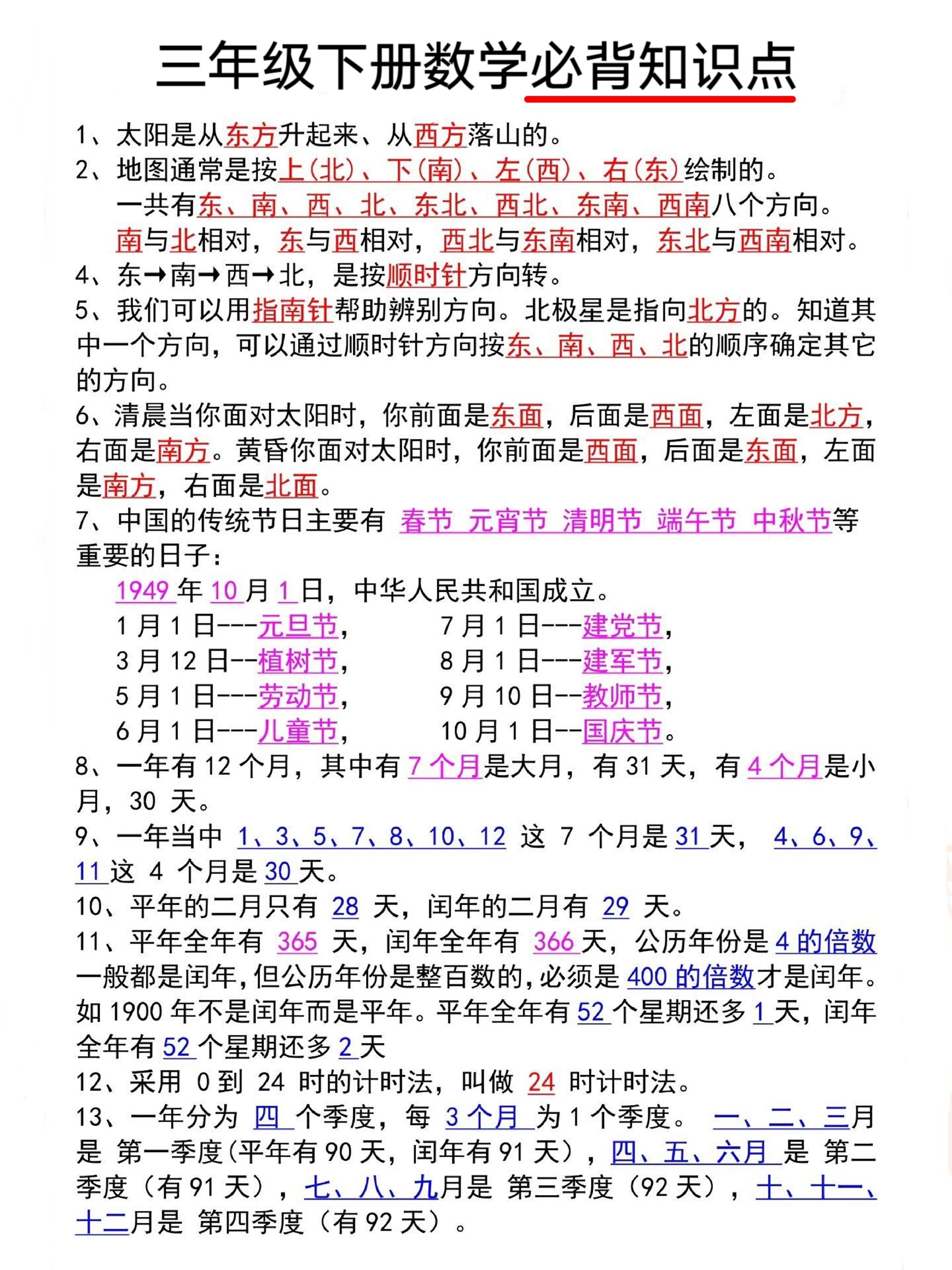 三年级下册数学必背知识点金榜学科-专注整理分享幼、小、初、高学科教资，一站式解决孩子学习资料难题，帮助孩子全方位提升成绩。金榜学科