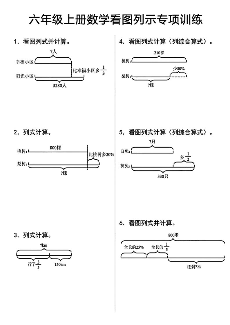 六上数学看图列式金榜学科-专注整理分享幼、小、初、高学科教资，一站式解决孩子学习资料难题，帮助孩子全方位提升成绩。金榜学科