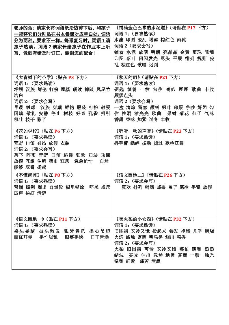 三上语文-认读词语书贴金榜学科-专注整理分享幼、小、初、高学科教资，一站式解决孩子学习资料难题，帮助孩子全方位提升成绩。金榜学科