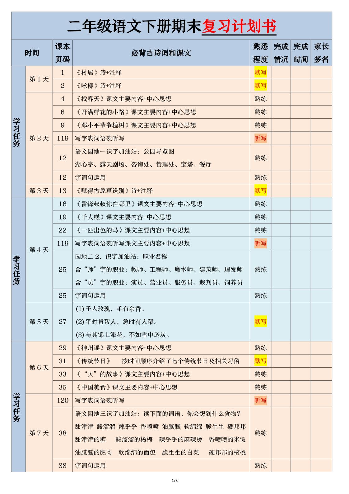 二下语文【期末三轮复习法闯关表】（3页）金榜学科-专注整理分享幼、小、初、高学科教资，一站式解决孩子学习资料难题，帮助孩子全方位提升成绩。金榜学科