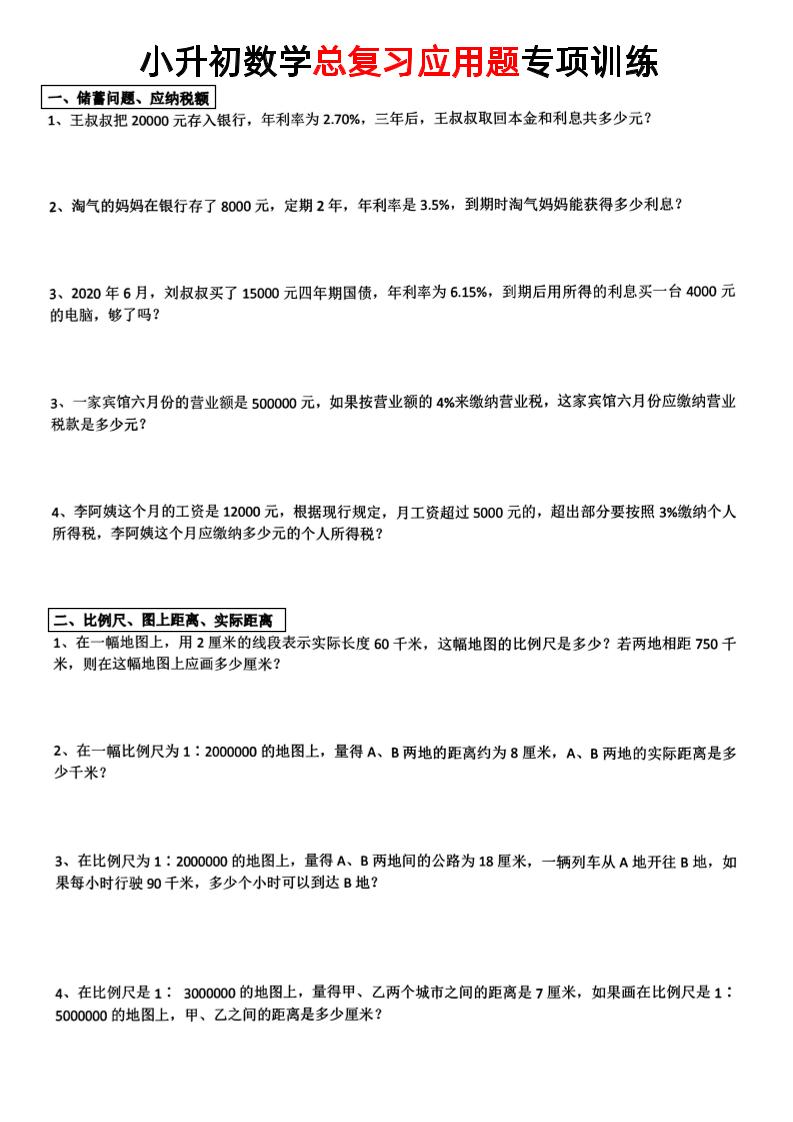 小升初数学【总复习应用题】金榜学科-专注整理分享幼、小、初、高学科教资，一站式解决孩子学习资料难题，帮助孩子全方位提升成绩。金榜学科