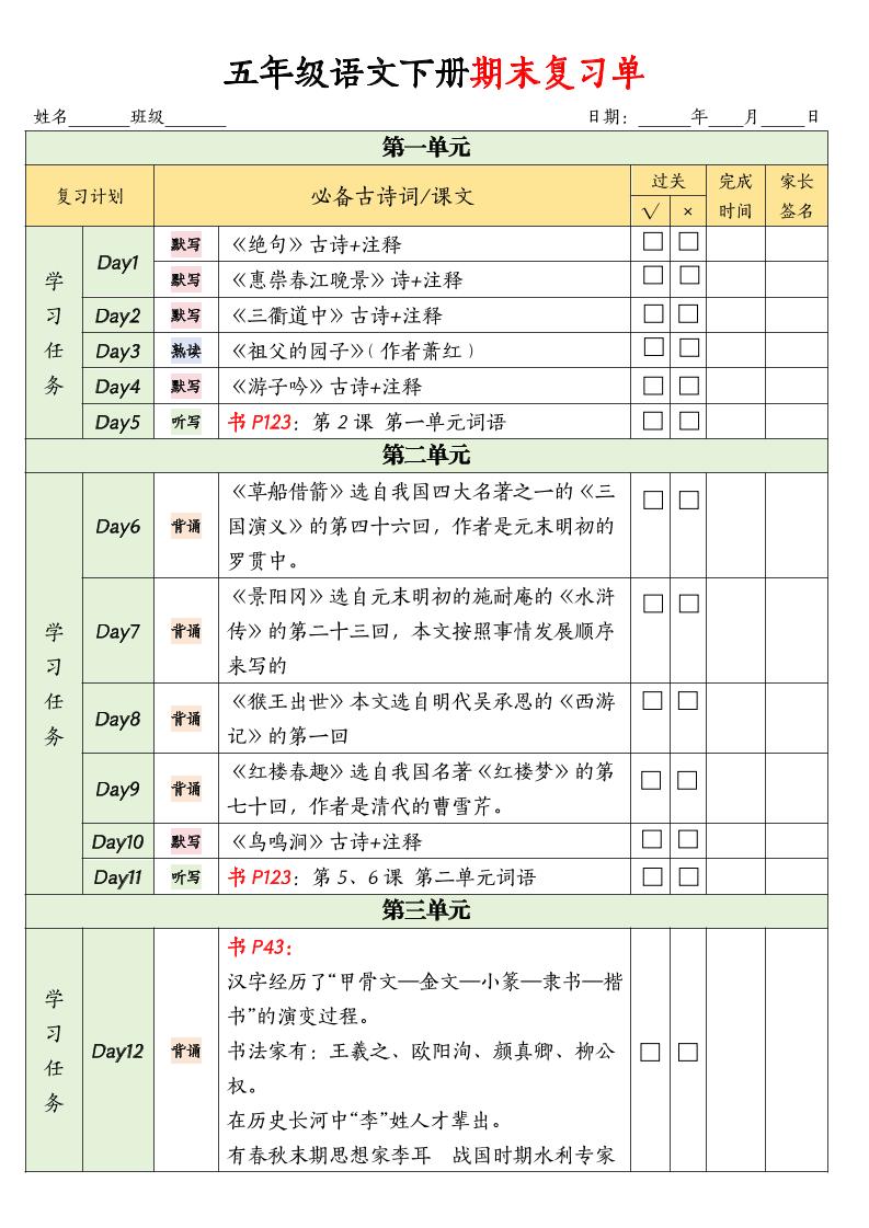 五下语文期末复习单金榜学科-专注整理分享幼、小、初、高学科教资，一站式解决孩子学习资料难题，帮助孩子全方位提升成绩。金榜学科